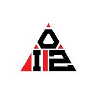 Oiz-Dreieck-Buchstaben-Logo-Design mit Dreiecksform. Oiz-Dreieck-Logo-Design-Monogramm. Oiz-Dreieck-Vektor-Logo-Vorlage mit roter Farbe. oiz dreieckiges Logo einfaches, elegantes und luxuriöses Logo. vektor