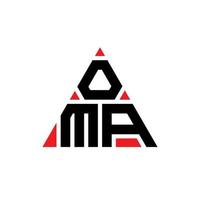 Oma-Dreieck-Buchstaben-Logo-Design mit Dreiecksform. Oma-Dreieck-Logo-Design-Monogramm. Oma-Dreieck-Vektor-Logo-Vorlage mit roter Farbe. oma dreieckiges logo einfaches, elegantes und luxuriöses logo. vektor