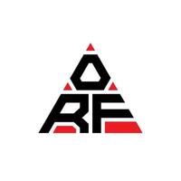 Orf-Dreieck-Buchstaben-Logo-Design mit Dreiecksform. Orf-Dreieck-Logo-Design-Monogramm. Orf-Dreieck-Vektor-Logo-Vorlage mit roter Farbe. orf dreieckiges Logo einfaches, elegantes und luxuriöses Logo. vektor