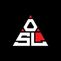osl-Dreieck-Buchstaben-Logo-Design mit Dreiecksform. OSL-Dreieck-Logo-Design-Monogramm. OSL-Dreieck-Vektor-Logo-Vorlage mit roter Farbe. osl dreieckiges Logo einfaches, elegantes und luxuriöses Logo. vektor