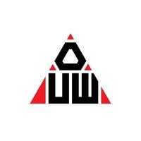 ouw Dreieck-Buchstaben-Logo-Design mit Dreiecksform. ouw Dreieck-Logo-Design-Monogramm. Ouw-Dreieck-Vektor-Logo-Vorlage mit roter Farbe. Unser dreieckiges Logo ist ein einfaches, elegantes und luxuriöses Logo. vektor