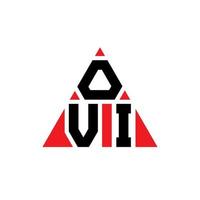 ovi triangel bokstavslogotypdesign med triangelform. ovi triangel logotyp design monogram. ovi triangel vektor logotyp mall med röd färg. ovi trekantig logotyp enkel, elegant och lyxig logotyp.