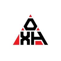 oxh-Dreieck-Buchstaben-Logo-Design mit Dreiecksform. Oxh-Dreieck-Logo-Design-Monogramm. Oxh-Dreieck-Vektor-Logo-Vorlage mit roter Farbe. oxh dreieckiges logo einfaches, elegantes und luxuriöses logo. vektor