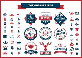 röda och blå autentiska logotyper av hög kvalitet vektor