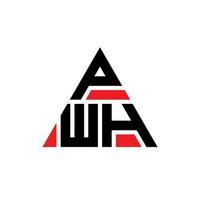 pwh Dreiecksbuchstaben-Logo-Design mit Dreiecksform. pwh-Dreieck-Logo-Design-Monogramm. pwh-Dreieck-Vektor-Logo-Vorlage mit roter Farbe. pwh dreieckiges Logo einfaches, elegantes und luxuriöses Logo. vektor
