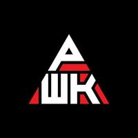 pwk-Dreieck-Buchstaben-Logo-Design mit Dreiecksform. Pwk-Dreieck-Logo-Design-Monogramm. Pwk-Dreieck-Vektor-Logo-Vorlage mit roter Farbe. pwk dreieckiges Logo einfaches, elegantes und luxuriöses Logo. vektor