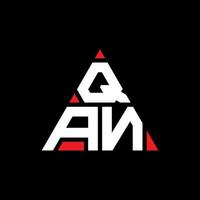 Qan-Dreieck-Buchstaben-Logo-Design mit Dreiecksform. Qan-Dreieck-Logo-Design-Monogramm. Qan-Dreieck-Vektor-Logo-Vorlage mit roter Farbe. qan dreieckiges Logo einfaches, elegantes und luxuriöses Logo. vektor