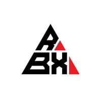 rbx-Dreieck-Buchstaben-Logo-Design mit Dreiecksform. rbx-Dreieck-Logo-Design-Monogramm. rbx-Dreieck-Vektor-Logo-Vorlage mit roter Farbe. rbx dreieckiges Logo einfaches, elegantes und luxuriöses Logo. vektor