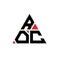 roc triangel bokstavslogotypdesign med triangelform. roc triangel logotyp design monogram. roc triangel vektor logotyp mall med röd färg. roc triangulär logotyp enkel, elegant och lyxig logotyp.