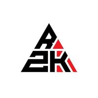 rzk-Dreieck-Buchstaben-Logo-Design mit Dreiecksform. rzk-Dreieck-Logo-Design-Monogramm. rzk-Dreieck-Vektor-Logo-Vorlage mit roter Farbe. rzk dreieckiges Logo einfaches, elegantes und luxuriöses Logo. vektor