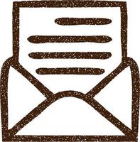 Mail-Symbol Kohlezeichnung vektor