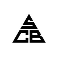 scb triangel bokstavslogotypdesign med triangelform. scb triangel logotyp design monogram. scb triangel vektor logotyp mall med röd färg. scb triangulär logotyp enkel, elegant och lyxig logotyp.