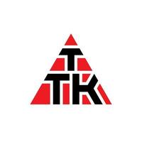 ttk triangel bokstavslogotypdesign med triangelform. ttk triangel logotyp design monogram. ttk triangel vektor logotyp mall med röd färg. ttk triangulär logotyp enkel, elegant och lyxig logotyp.