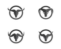 Stier schwarz Symbol Business Logo Vorlage gesetzt vektor