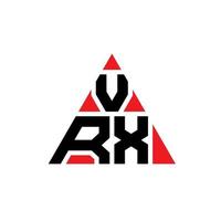 vrx-Dreieck-Buchstaben-Logo-Design mit Dreiecksform. vrx-Dreieck-Logo-Design-Monogramm. vrx-Dreieck-Vektor-Logo-Vorlage mit roter Farbe. vrx dreieckiges Logo einfaches, elegantes und luxuriöses Logo. vektor