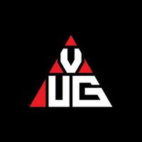 Vug-Dreieck-Buchstaben-Logo-Design mit Dreiecksform. Vug-Dreieck-Logo-Design-Monogramm. Vug-Dreieck-Vektor-Logo-Vorlage mit roter Farbe. Vug dreieckiges Logo einfaches, elegantes und luxuriöses Logo. vektor