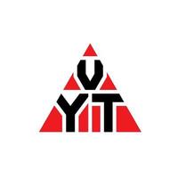 vyt-Dreieck-Buchstaben-Logo-Design mit Dreiecksform. Vyt-Dreieck-Logo-Design-Monogramm. Vyt-Dreieck-Vektor-Logo-Vorlage mit roter Farbe. vyt dreieckiges Logo einfaches, elegantes und luxuriöses Logo. vektor