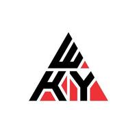 wky triangel bokstavslogotypdesign med triangelform. wky triangel logotyp design monogram. wky triangel vektor logotyp mall med röd färg. wky triangulär logotyp enkel, elegant och lyxig logotyp.