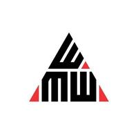 wmw triangel bokstavslogotypdesign med triangelform. wmw triangel logotyp design monogram. wmw triangel vektor logotyp mall med röd färg. wmw triangulär logotyp enkel, elegant och lyxig logotyp.
