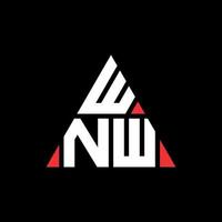 wnw triangel bokstavslogotypdesign med triangelform. wnw triangel logotyp design monogram. wnw triangel vektor logotyp mall med röd färg. wnw triangulär logotyp enkel, elegant och lyxig logotyp.