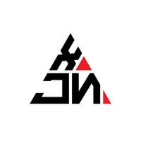 xjn triangel bokstavslogotypdesign med triangelform. xjn triangel logotyp design monogram. xjn triangel vektor logotyp mall med röd färg. xjn triangulär logotyp enkel, elegant och lyxig logotyp.