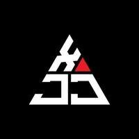 xjj triangel bokstavslogotypdesign med triangelform. xjj triangel logotyp design monogram. xjj triangel vektor logotyp mall med röd färg. xjj triangulär logotyp enkel, elegant och lyxig logotyp.