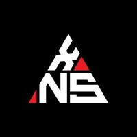 xns Dreiecksbuchstaben-Logo-Design mit Dreiecksform. XNS-Dreieck-Logo-Design-Monogramm. xns-Dreieck-Vektor-Logo-Vorlage mit roter Farbe. xns dreieckiges Logo einfaches, elegantes und luxuriöses Logo. vektor