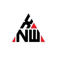 xnw triangel bokstavslogotypdesign med triangelform. xnw triangel logotyp design monogram. xnw triangel vektor logotyp mall med röd färg. xnw triangulär logotyp enkel, elegant och lyxig logotyp.