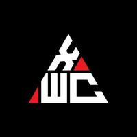 xwc triangel bokstavslogotypdesign med triangelform. xwc triangel logotyp design monogram. xwc triangel vektor logotyp mall med röd färg. xwc triangulär logotyp enkel, elegant och lyxig logotyp.