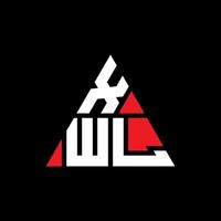 xwl triangel bokstavslogotypdesign med triangelform. xwl triangel logotyp design monogram. xwl triangel vektor logotyp mall med röd färg. xwl triangulär logotyp enkel, elegant och lyxig logotyp.