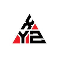 xyz-Dreieck-Buchstaben-Logo-Design mit Dreiecksform. xyz-Dreieck-Logo-Design-Monogramm. xyz-Dreieck-Vektor-Logo-Vorlage mit roter Farbe. xyz dreieckiges Logo einfaches, elegantes und luxuriöses Logo. vektor
