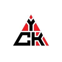 Yck-Dreieck-Buchstaben-Logo-Design mit Dreiecksform. Yck-Dreieck-Logo-Design-Monogramm. Yck-Dreieck-Vektor-Logo-Vorlage mit roter Farbe. yck dreieckiges Logo einfaches, elegantes und luxuriöses Logo. vektor