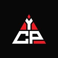 ycp-Dreieck-Buchstaben-Logo-Design mit Dreiecksform. YCP-Dreieck-Logo-Design-Monogramm. ycp-Dreieck-Vektor-Logo-Vorlage mit roter Farbe. ycp dreieckiges Logo einfaches, elegantes und luxuriöses Logo. vektor