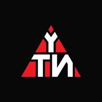 Ytn-Dreieck-Buchstaben-Logo-Design mit Dreiecksform. YTN-Dreieck-Logo-Design-Monogramm. ytn-Dreieck-Vektor-Logo-Vorlage mit roter Farbe. ytn dreieckiges Logo einfaches, elegantes und luxuriöses Logo. vektor