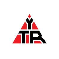 ytr triangel bokstavslogotyp design med triangelform. ytr triangel logo design monogram. ytr triangel vektor logotyp mall med röd färg. ytr triangulär logotyp enkel, elegant och lyxig logotyp.