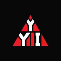 YYI-Dreieck-Buchstaben-Logo-Design mit Dreiecksform. YYI-Dreieck-Logo-Design-Monogramm. YYI-Dreieck-Vektor-Logo-Vorlage mit roter Farbe. yyi dreieckiges Logo einfaches, elegantes und luxuriöses Logo. vektor
