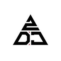 zdj triangel bokstavslogotypdesign med triangelform. zdj triangel logotyp design monogram. zdj triangel vektor logotyp mall med röd färg. zdj triangulär logotyp enkel, elegant och lyxig logotyp.