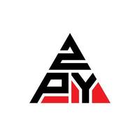 zpy-Dreieck-Buchstaben-Logo-Design mit Dreiecksform. Zpy-Dreieck-Logo-Design-Monogramm. Zpy-Dreieck-Vektor-Logo-Vorlage mit roter Farbe. zpy dreieckiges Logo einfaches, elegantes und luxuriöses Logo. vektor