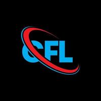 cfl-Logo. cfl Brief. cfl-Brief-Logo-Design. cfl-Logo mit Initialen, verbunden mit Kreis und Monogramm-Logo in Großbuchstaben. cfl-typografie für technologie-, geschäfts- und immobilienmarke. vektor