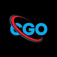 cgo logotyp. cgo brev. cgo brev logotyp design. initialer cgo logotyp länkad med cirkel och versaler monogram logotyp. cgo typografi för teknik, affärs- och fastighetsmärke. vektor