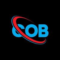 Cob-Logo. cob brief. Cob-Buchstaben-Logo-Design. Initialen Cob-Logo verbunden mit Kreis und Monogramm-Logo in Großbuchstaben. cob-typografie für technologie-, geschäfts- und immobilienmarke. vektor