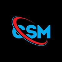 csm-logotyp. csm-brev. csm-bokstavsdesign. initialer csm logotyp länkad med cirkel och versaler monogram logotyp. csm-typografi för teknik, företag och fastighetsmärke. vektor