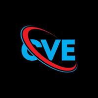 cve-Logo. cve-Brief. cve-Buchstaben-Logo-Design. cve-Logo mit den Initialen, verbunden mit einem Kreis und einem Monogramm-Logo in Großbuchstaben. cve-typografie für technologie-, geschäfts- und immobilienmarke. vektor