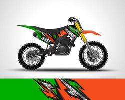 grüner Motocross-Wickelaufkleber vektor