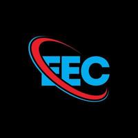 eec logotyp. eec brev. eec brev logotyp design. initialer eec logotyp länkad med cirkel och versaler monogram logotyp. eec typografi för teknik, företag och fastighetsmärke. vektor
