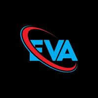 Eva-Logo. Evas Brief. Eva-Brief-Logo-Design. Initialen Eva-Logo verbunden mit Kreis und Monogramm-Logo in Großbuchstaben. eva Typografie für Technologie-, Business- und Immobilienmarke. vektor