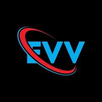 evv-Logo. ev Brief. evv-Buchstaben-Logo-Design. Initialen evv-Logo verbunden mit Kreis und Monogramm-Logo in Großbuchstaben. evv-Typografie für Technik-, Wirtschafts- und Immobilienmarke. vektor
