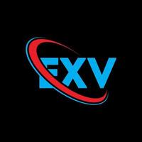 Exv-Logo. exv brief. exv-Brief-Logo-Design. Initialen exv-Logo verbunden mit Kreis und Monogramm-Logo in Großbuchstaben. exv typografie für technologie-, geschäfts- und immobilienmarke. vektor