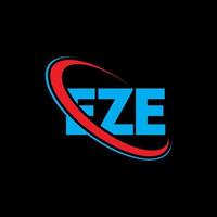 eze logotyp. eze brev. eze brev logotyp design. initialer eze logotyp länkad med cirkel och versaler monogram logotyp. eze typografi för teknik, företag och fastighetsmärke. vektor