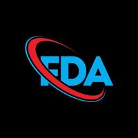 fda-Logo. FDA-Brief. Logo-Design mit fda-Buchstaben. fda-initialenlogo verbunden mit kreis und monogrammlogo in großbuchstaben. fda-typografie für technologie-, geschäfts- und immobilienmarke. vektor